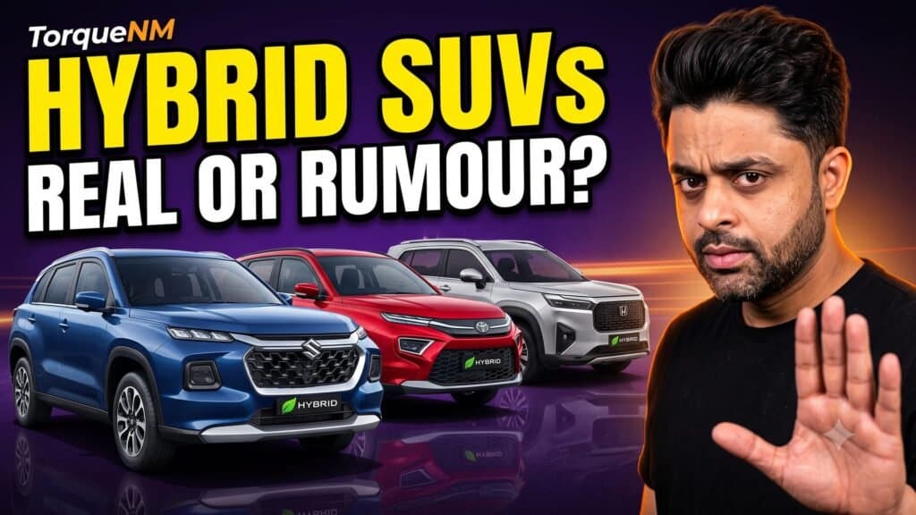 Three compact hybrid SUVs in a row with hybrid badges